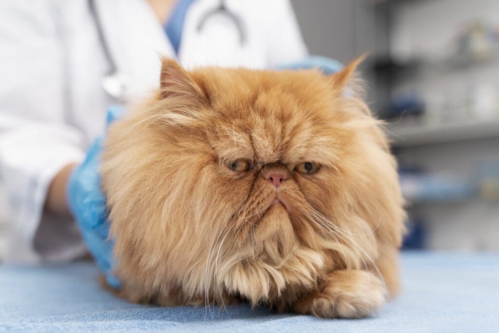 gato en el veterinario