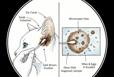 Otodectes cynotis: Ácaro del Oído en Perros y Gatos